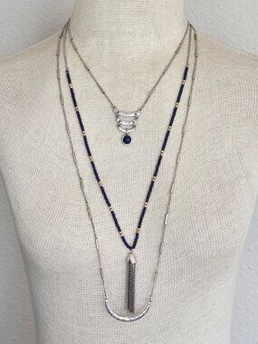 Lucky Brand 3-in-1 Layered Lapis Necklace